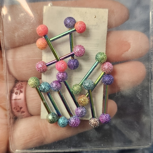 Jewelry - Colorful Glitter Ball‎ Tongue Piercings New